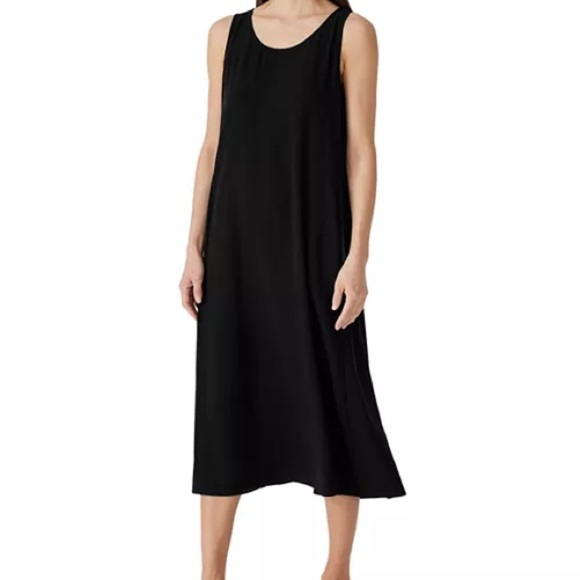 Eileen Fisher 100% Silk Sleeveless Long Dress Size Large - Picture 1 of 7